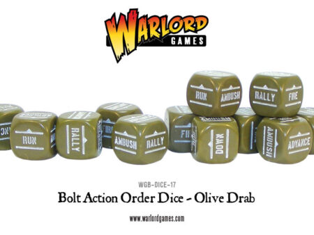 Bolt Action  Orders Dice - Olive Drab (12)